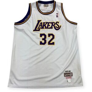 Vintage Lakers Jersey Men's‎ 56 White #32 NBA Hardwood Classics Magic Johnson